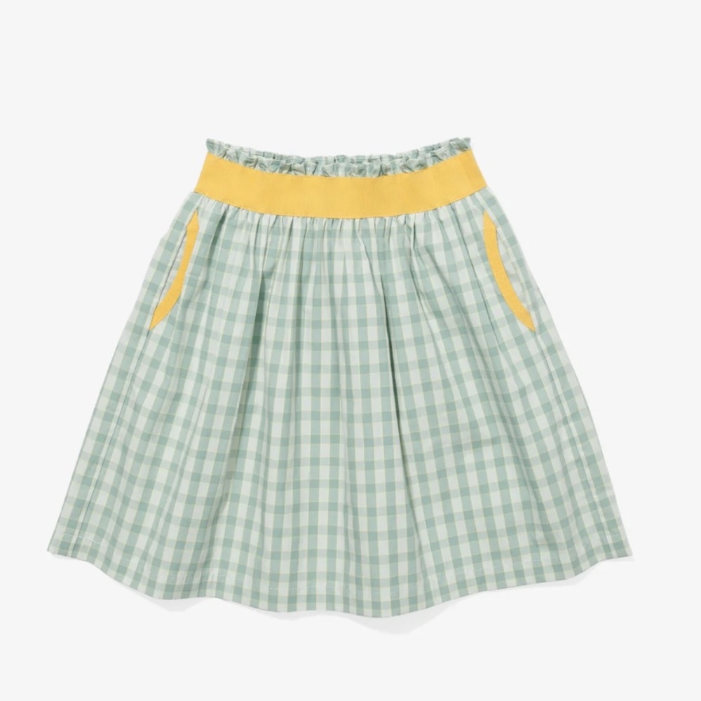 Carter skirt in green and white picnic check (size 6)